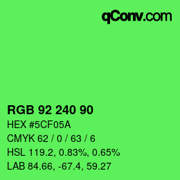 Color code: RGB 92 240 90 | qconv.com