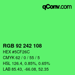 カラーコード: RGB 92 242 108 | qconv.com