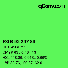 Color code: RGB 92 247 89 | qconv.com