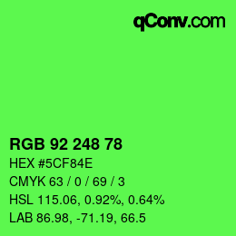 Color code: RGB 92 248 78 | qconv.com