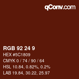 Color code: RGB 92 24 9 | qconv.com