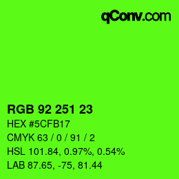 Color code: RGB 92 251 23 | qconv.com