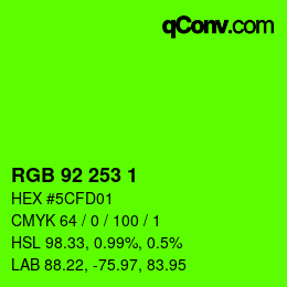 カラーコード: RGB 92 253 1 | qconv.com