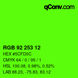 Farbcode: RGB 92 253 12 | qconv.com