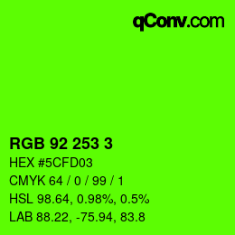 颜色代码: RGB 92 253 3 | qconv.com