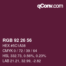 カラーコード: RGB 92 26 56 | qconv.com