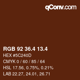 カラーコード: RGB 92 36.4 13.4 | qconv.com