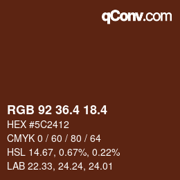 カラーコード: RGB 92 36.4 18.4 | qconv.com
