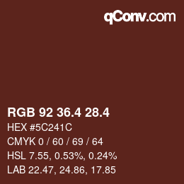 カラーコード: RGB 92 36.4 28.4 | qconv.com