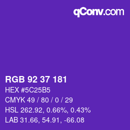 カラーコード: RGB 92 37 181 | qconv.com