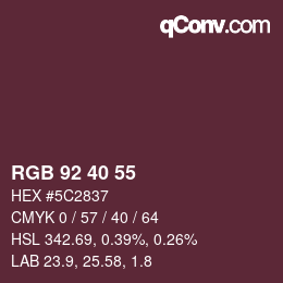 カラーコード: RGB 92 40 55 | qconv.com