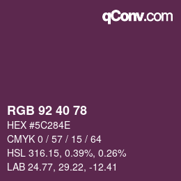 カラーコード: RGB 92 40 78 | qconv.com