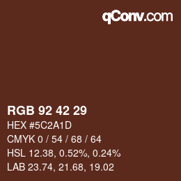 カラーコード: RGB 92 42 29 | qconv.com