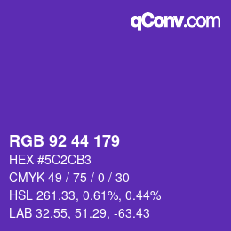 Color code: RGB 92 44 179 | qconv.com