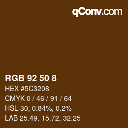 カラーコード: RGB 92 50 8 | qconv.com
