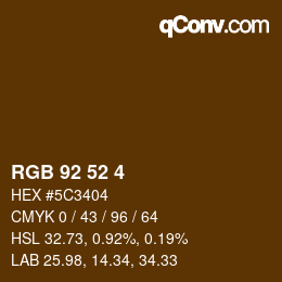 カラーコード: RGB 92 52 4 | qconv.com