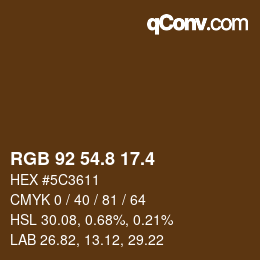 カラーコード: RGB 92 54.8 17.4 | qconv.com