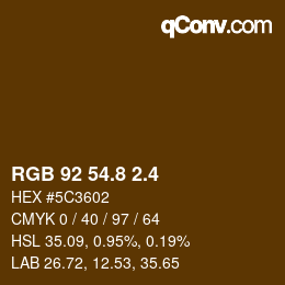 カラーコード: RGB 92 54.8 2.4 | qconv.com