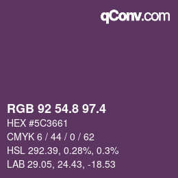 カラーコード: RGB 92 54.8 97.4 | qconv.com