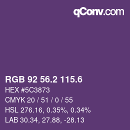 カラーコード: RGB 92 56.2 115.6 | qconv.com