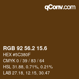 カラーコード: RGB 92 56.2 15.6 | qconv.com