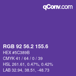 カラーコード: RGB 92 56.2 155.6 | qconv.com