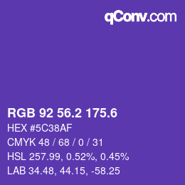 カラーコード: RGB 92 56.2 175.6 | qconv.com