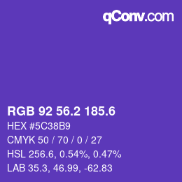 カラーコード: RGB 92 56.2 185.6 | qconv.com