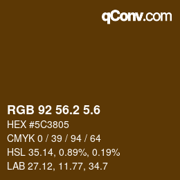 カラーコード: RGB 92 56.2 5.6 | qconv.com