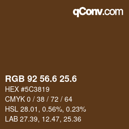 カラーコード: RGB 92 56.6 25.6 | qconv.com