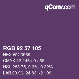 颜色代码: RGB 92 57 105 | qconv.com