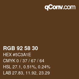 カラーコード: RGB 92 58 30 | qconv.com