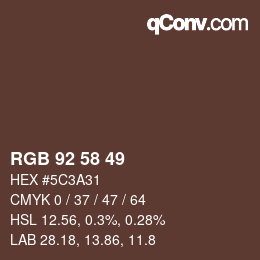 Farbcode: RGB 92 58 49 | qconv.com