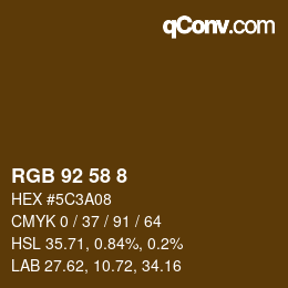 Color code: RGB 92 58 8 | qconv.com