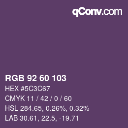 カラーコード: RGB 92 60 103 | qconv.com