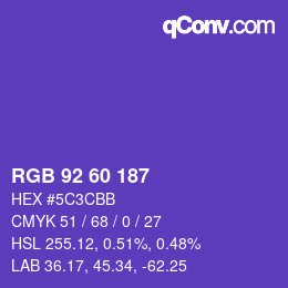 カラーコード: RGB 92 60 187 | qconv.com