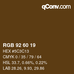 カラーコード: RGB 92 60 19 | qconv.com
