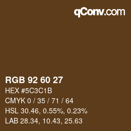 カラーコード: RGB 92 60 27 | qconv.com