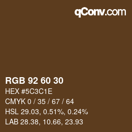 カラーコード: RGB 92 60 30 | qconv.com