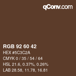 カラーコード: RGB 92 60 42 | qconv.com