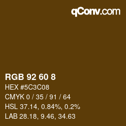 カラーコード: RGB 92 60 8 | qconv.com