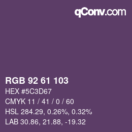 颜色代码: RGB 92 61 103 | qconv.com