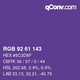 颜色代码: RGB 92 61 143 | qconv.com