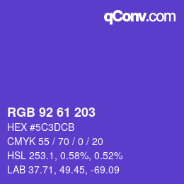 Color code: RGB 92 61 203 | qconv.com