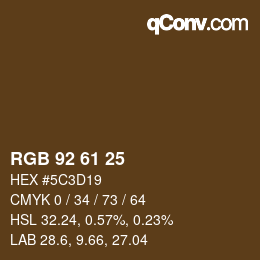 カラーコード: RGB 92 61 25 | qconv.com
