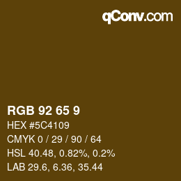 カラーコード: RGB 92 65 9 | qconv.com