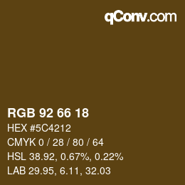 Color code: RGB 92 66 18 | qconv.com