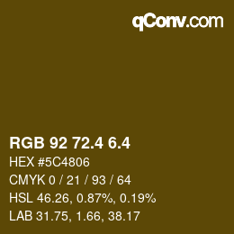 カラーコード: RGB 92 72.4 6.4 | qconv.com