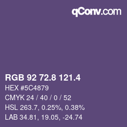 カラーコード: RGB 92 72.8 121.4 | qconv.com