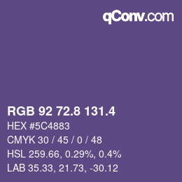 カラーコード: RGB 92 72.8 131.4 | qconv.com